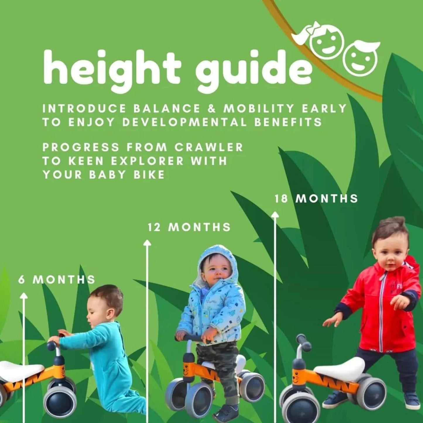 BOLDCUBE Baby Balance Bike - Red