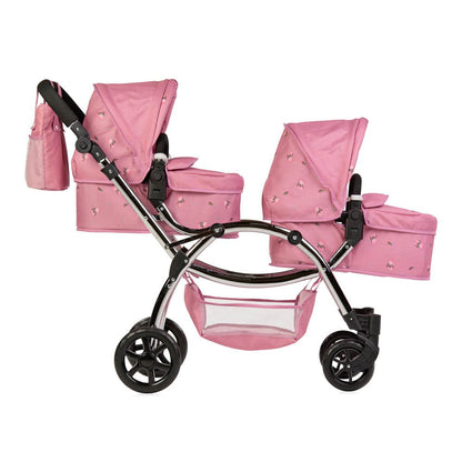 Roma Darcie Twin Dolls Pram, Pink