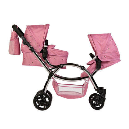 Roma Darcie Twin Dolls Pram, Pink