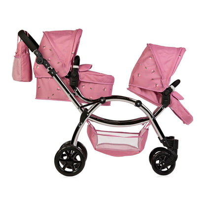 Roma Darcie Twin Dolls Pram, Pink