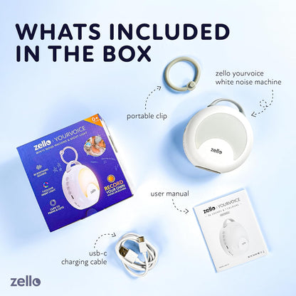 Zello Portable White Noise Machine 30 Soothing Sounds 7 Colour Moon Nightlight Sleep Timer 20hr Battery Voice Record Memory Function Sleep Timer Sound Machine Travel Pram Pushchair Cot Nursery