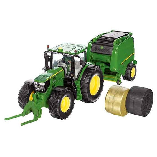 Siku John Deere 6175R Tractor with Round Baler, 1:32 Scale