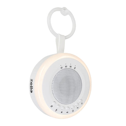 Zello Portable White Noise Machine Baby Sleep Aid – Simple Sound Machine with Gentle Night Light, Rechargeable for Home, Travel, Pram, Pushchair & Nursery