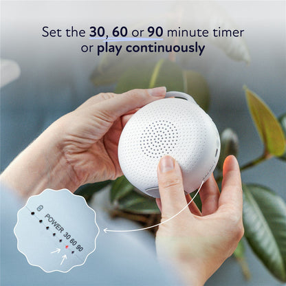Zello Portable White Noise Machine 30 Soothing Sounds 7 Colour Moon Nightlight Sleep Timer 20hr Battery Voice Record Memory Function Sleep Timer Sound Machine Travel Pram Pushchair Cot Nursery