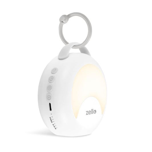Zello Portable White Noise Machine 30 Soothing Sounds 7 Colour Moon Nightlight Sleep Timer 20hr Battery Voice Record Memory Function Sleep Timer Sound Machine Travel Pram Pushchair Cot Nursery