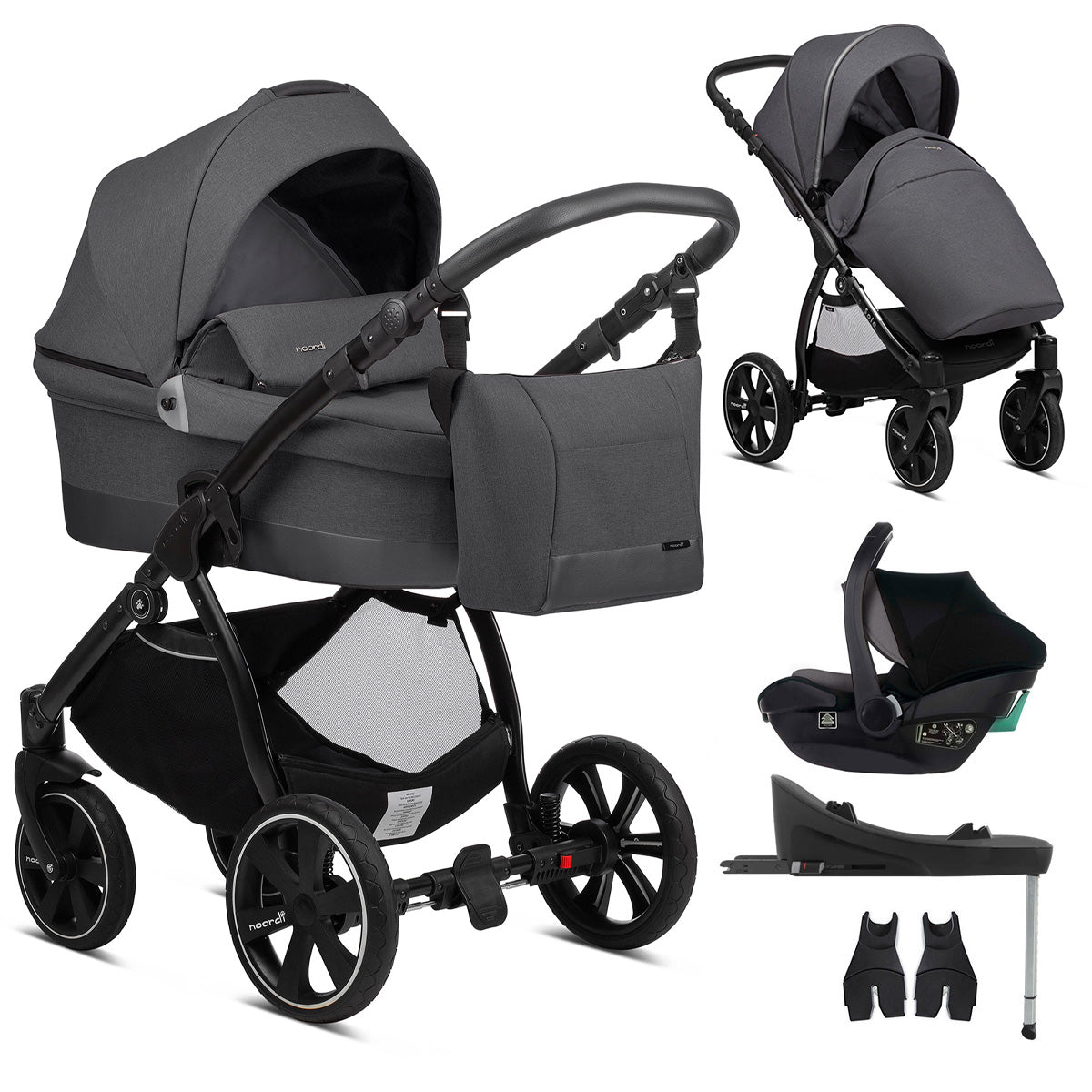 Noordi Sole Go 3in1 + Travel Carrier Car Seat, Black