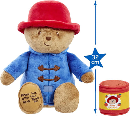 Rainbow Designs Bedtime Cuddles with Paddington Bear Set - Cuddleable Soft Teddy Toy & Marmalade Jar Nightlight - Calming Lullaby, Colour-Changing Moons & Stars