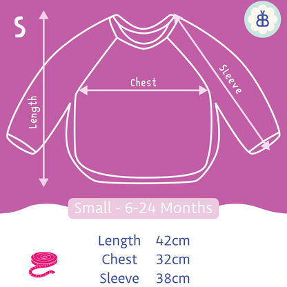 Long Sleeved Baby Bib - Spotty print