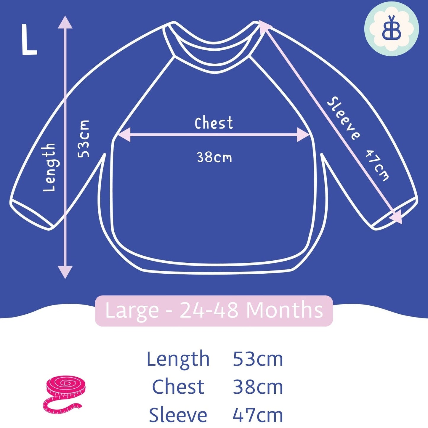 Long Sleeved Baby Bib - Pink Bow
