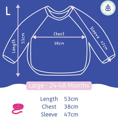 Long Sleeved Baby Bib - Blue Harlequin