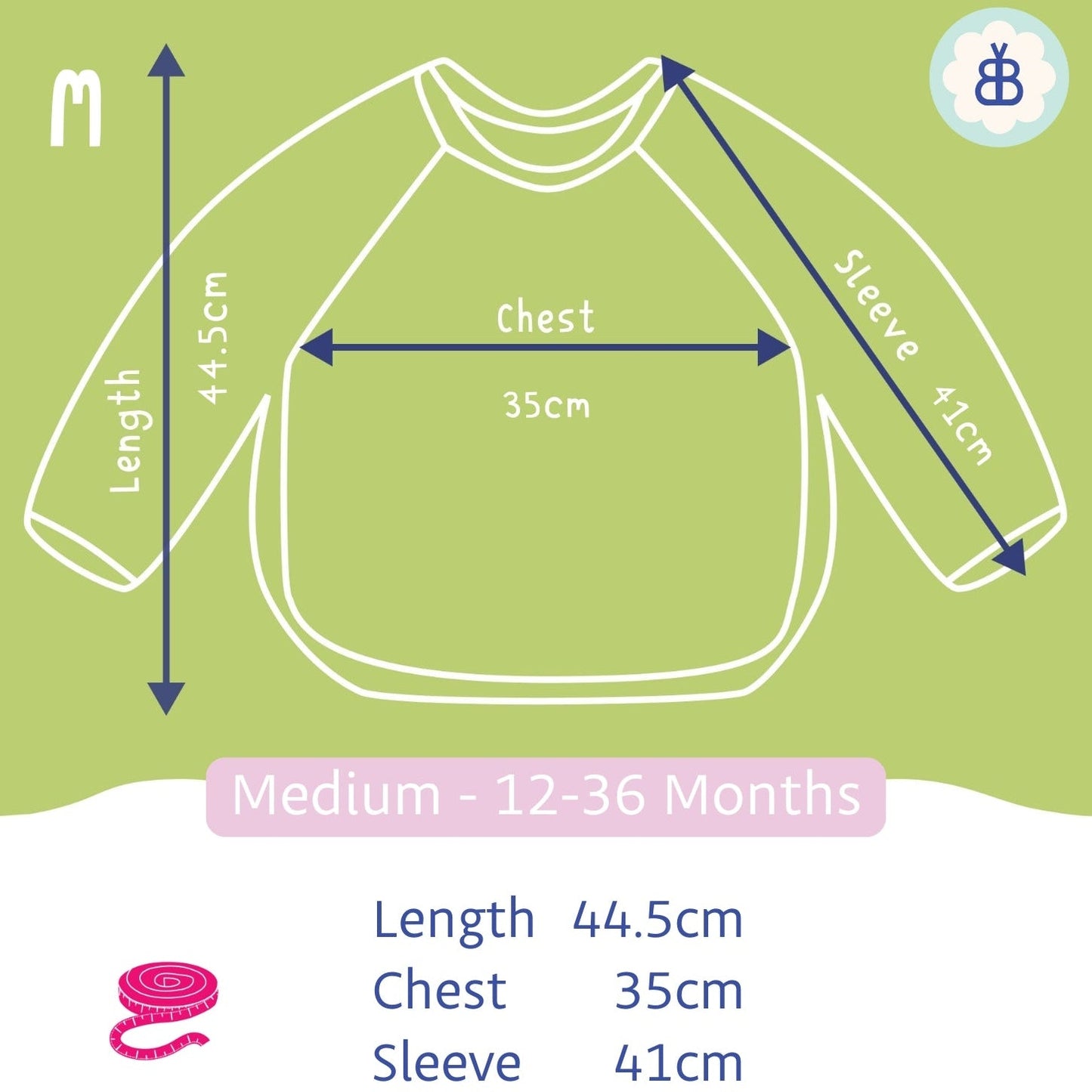 Long Sleeved Baby Bib - Pot Plants