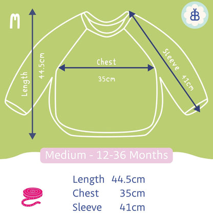 Long Sleeved Baby Bib - Digger Land Print