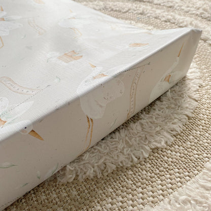 Anti-Roll Wedge Baby Changing Mat - Welcome Baby Print