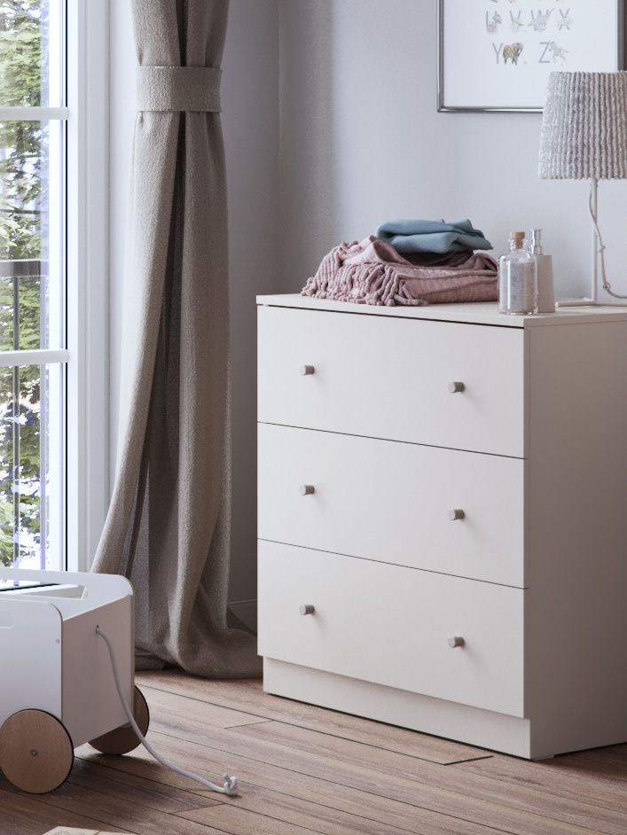 Little Acorns Burlington 2 Piece Nursery Furniture Set with Cot Bed and Dresser - Cashmere & Truffle Oak