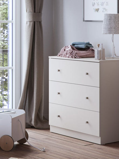 Little Acorns Burlington 2 Piece Nursery Furniture Set with Cot Bed and Dresser - Cashmere & Truffle Oak