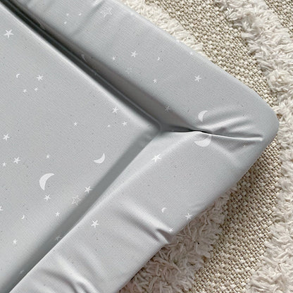Standard Changing Mat - Grey-green moon and stars Print