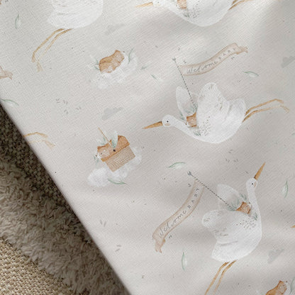 Anti-Roll Wedge Baby Changing Mat - Welcome Baby Print