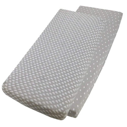 Crib Jersey Fitted Sheets 100% Cotton 40x90cm - Pack Of 2 - Fits All Models