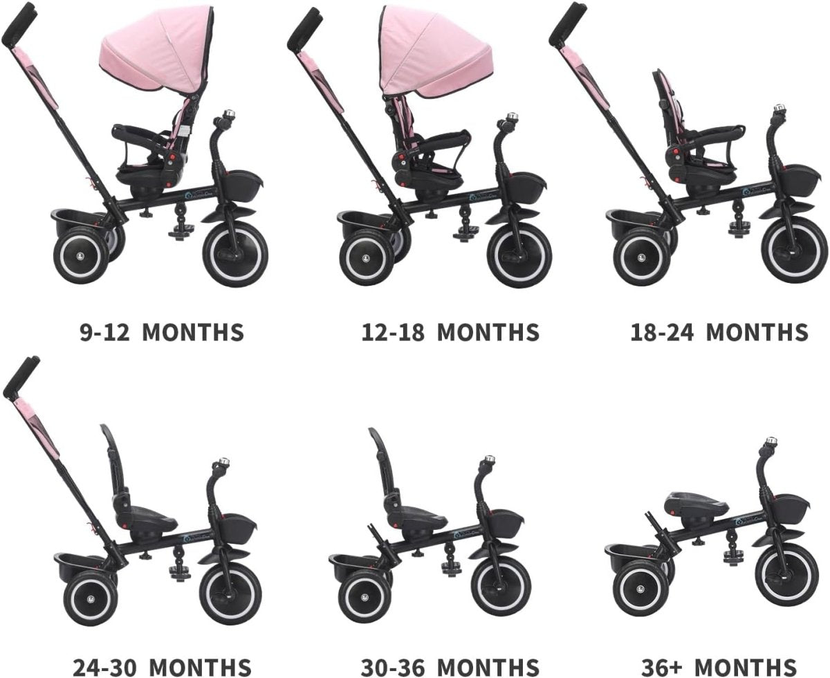 Foryourlittleone 6 in 1 Trike V3 - Grey (9 months - 5 years)