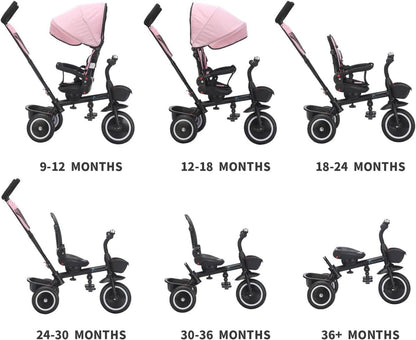 Foryourlittleone 6 in 1 Trike V3 - Grey (9 months - 5 years)