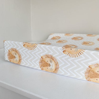 Anti-Roll Wedge Changing Mat - Lion Print