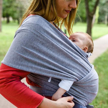 Organic Baby Wrap Carrier - Grey Melange-Clearance