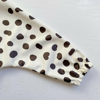 Long Sleeved Baby Bib - Spotty print
