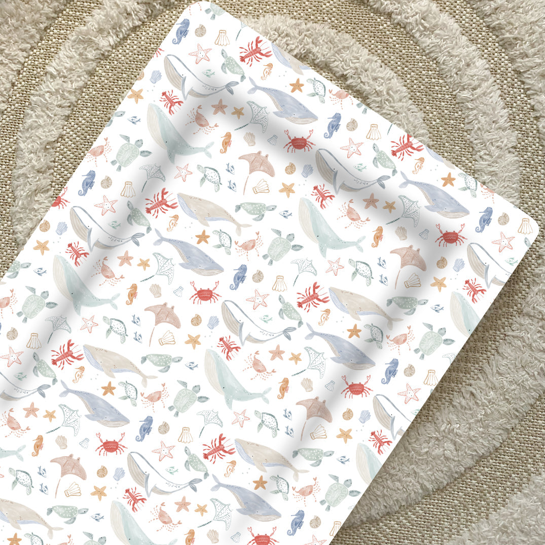 Standard Changing Mat - Deep Blue Sea Print