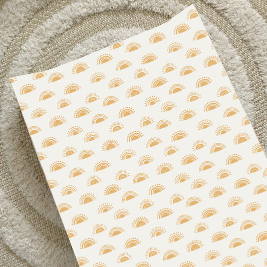 Anti-Roll Wedge Changing Mat - Boho Suns Print